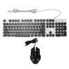 RGB Keyboard Mouse Combo Adjustable RGB Backlit 104 Keys Mechanical Punk Keyboard DPI Mouse Set for Office Gaming Black