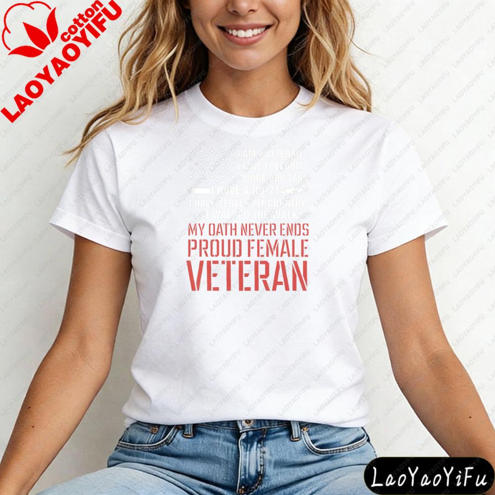 Proud FeUnisex Veteran Shirt Veteran Day Oneck Tshirt 4th of July Gift Veteran Women clothes Thank You Veterans Shirt