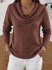 Women's Cross-Border Knit Ribbed Sweater, Long Sleeve, Loose Fit Top for Spring & Autumn