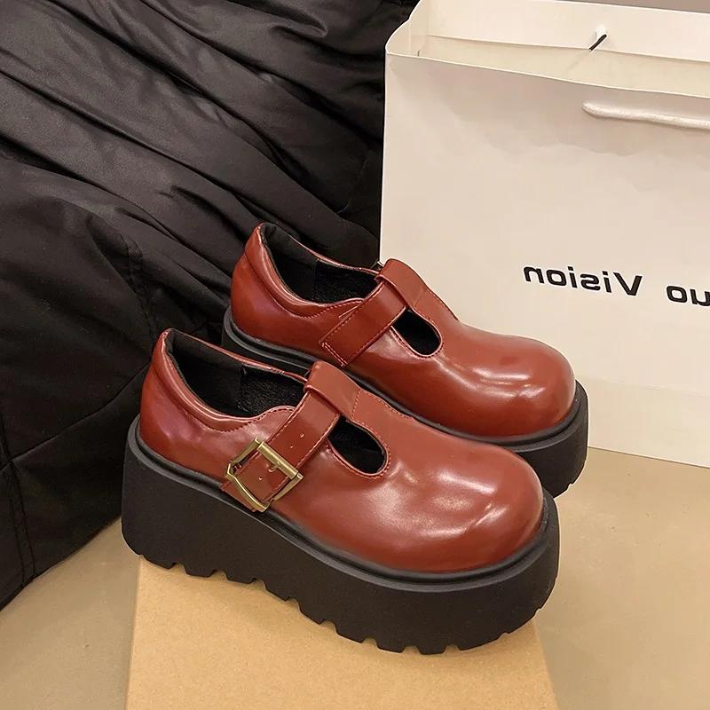 Winter Shoes Women Autumn Oxfords Female Footwear British Style Platform Fall Leather New Dress Preppy Creepers Shoes Woma
