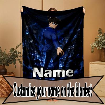 Personalizovaná deka s anime potiskem a vlastním jménem, bytový dekor, ložnice, pohovka, kempování, gauč, dárky k narozeninám Vánocům
