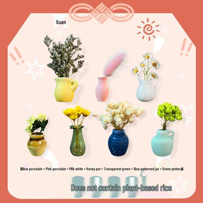 Handmade 3D Ceramic Vase Magnet for Hydroponic Plants & Flowers
