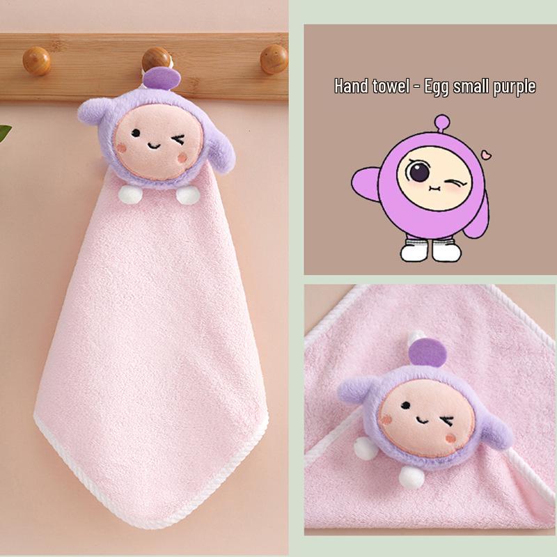 Coral Fleece Cute Cartoon Children's Hand Towel - Thick, Absorbent Small Square Towel