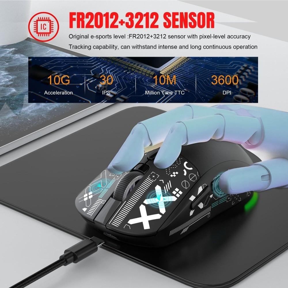 Cool Print Wireless Gaming Mouse 3-mode Wireless Bluetooth Mouse Laptop Wireless Mouse  Laptop