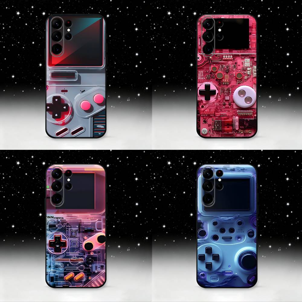 Spielkonsolen Handyhülle Für Samsung S25,S24 Ultra,S20,S30 plus,S22 plus,S23,S30 Ultra 5G Silikon Schwarze Hülle