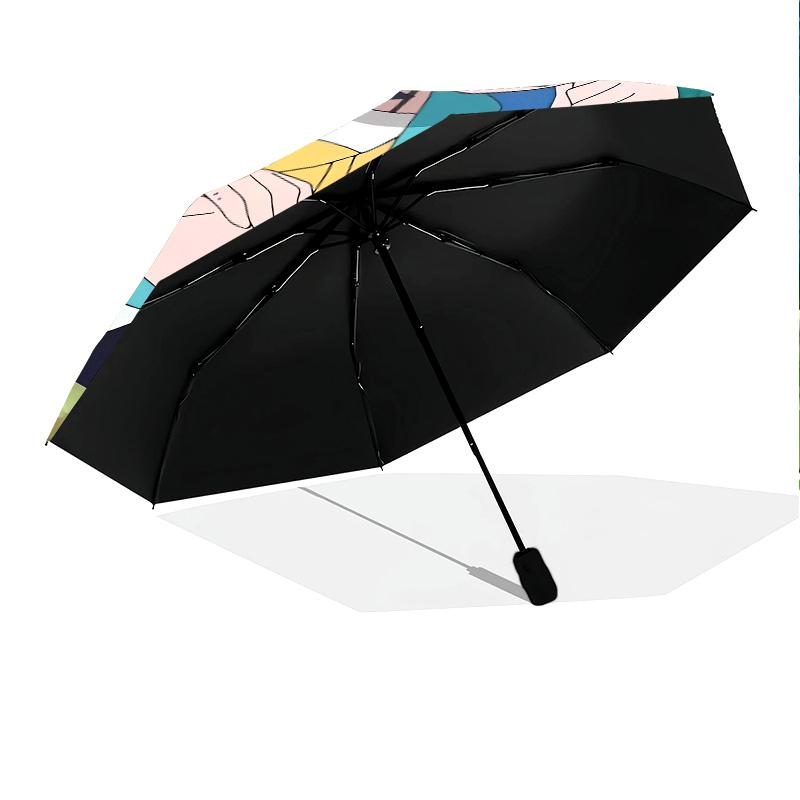 Liko Pattern, Automatic Folding Umbrella, Portable and Foldable Design, 8 Ribs, a Christmas or Birthday Gift.