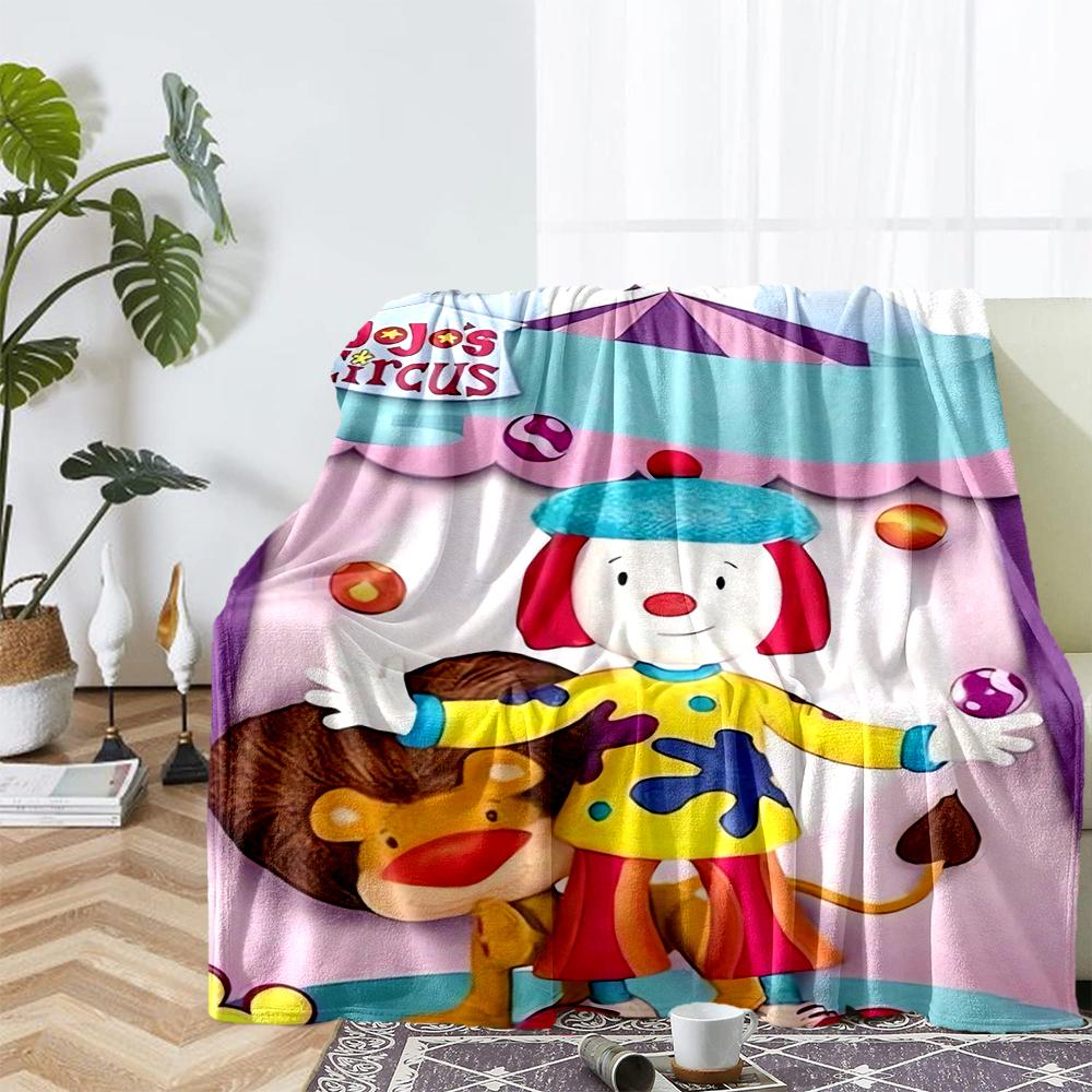 JoJo's Circus Theme Printed Blanket - Perfect for Couch, Bed, Travel & Outdoor Use | Machine Washable, Cozy & Durable.