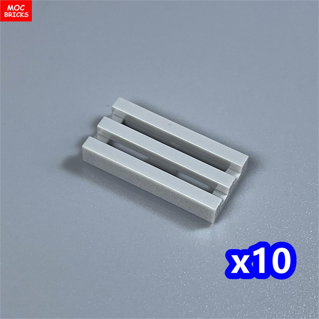 10pcs/lot MOC Bricks Tile Modified 1 x 2 Grille with Bottom Groove Lip 15561 2412b 30244 Building Blocks DIY Toys kids gifts