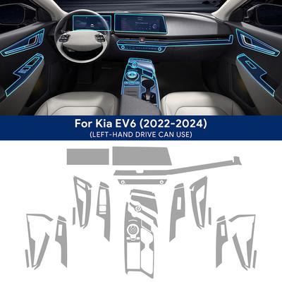 Tpu Interior Film for Kia EV6 2022 2023 2024 Car Clear Stickers Center Console Screen Dashboard Gear Door Windows Panel Decal.