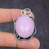 Natural Pink Chalcedony Gemstone Handmade 925 Sterling Silver Pendant 2.01" z9i31