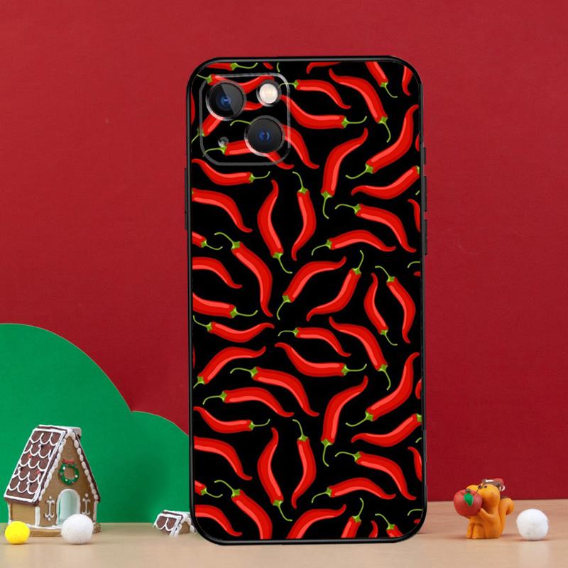 Red Chilli Pepper Pattern Phone Case For iPhone 15 13 11 12 14 Pro Max XS Plus X XR 12 13 Mini Soft Cover