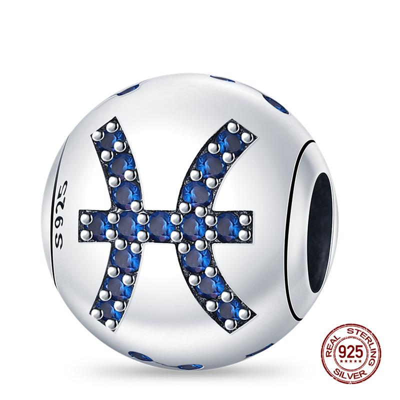 Original Charms Copper Twelve Constellations Charms Beads Fits Womens 3Mm Original Bracelets Necklace Diy Fine Jewelry Gifts