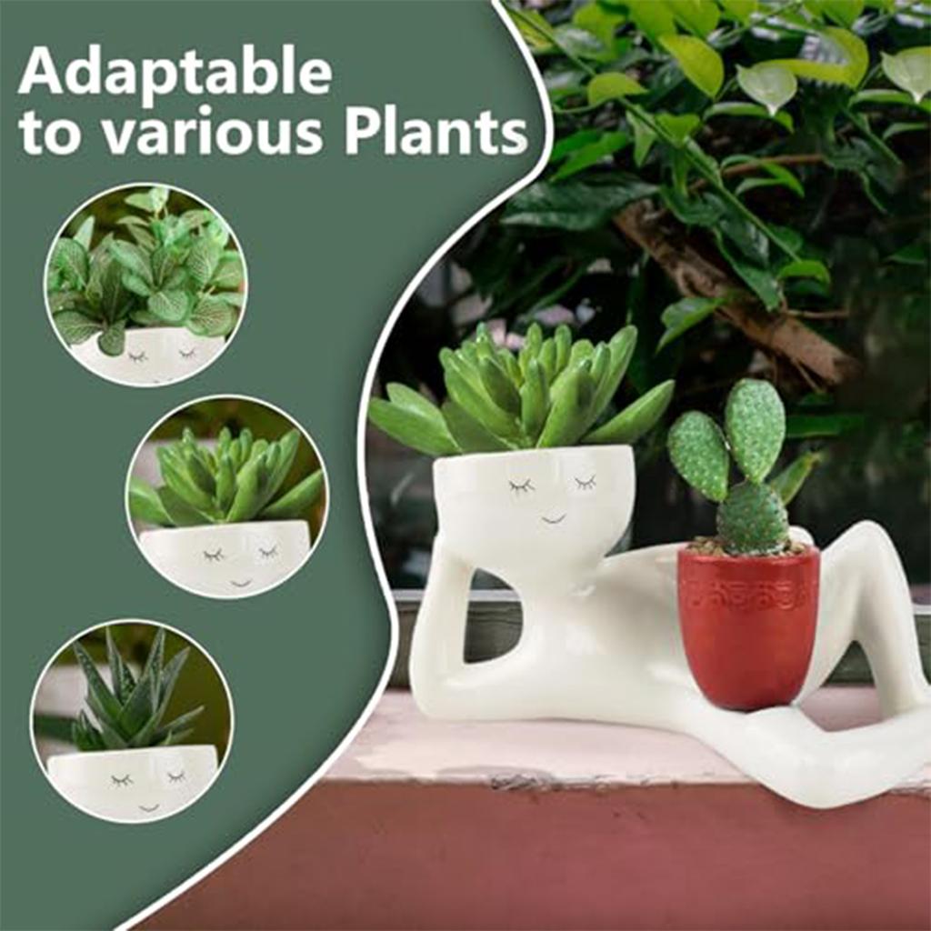 Interesting Resin Flower Pots, Beautiful Lying Postures Of Plants And Cacti, Unique Garden Decoration Gifts