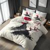 Cherry Blossom Duvet Cover Microfiber Bedding Set,Japanese Pattern Reversible Design Bedroom Decor Quilt Cover With Pillowcases