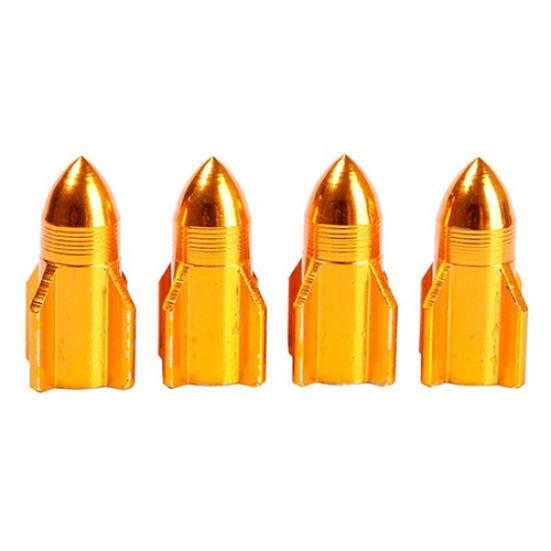 4Pcs Auto Car Alloy Rocket Bike Aluminum Tire Shape Tyre Valve Wheel Stem Cap