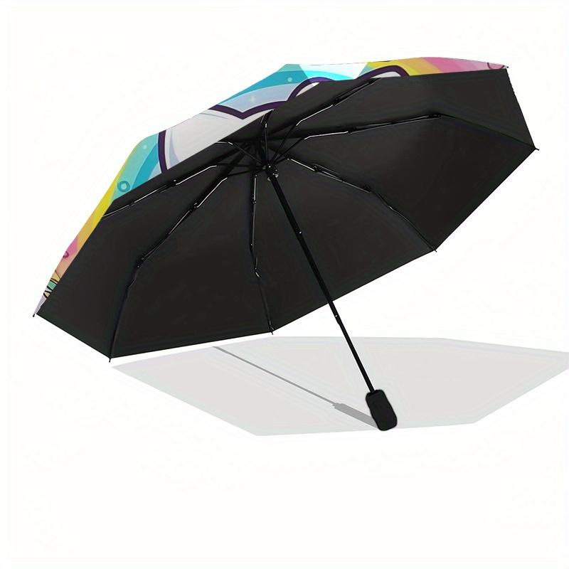 Hello Kitty,Rainbow Automatic Opening and Closing Parasol Compact Travel Umbrella with 8 Ribs for Women and Men Ideal Birthday/Christma