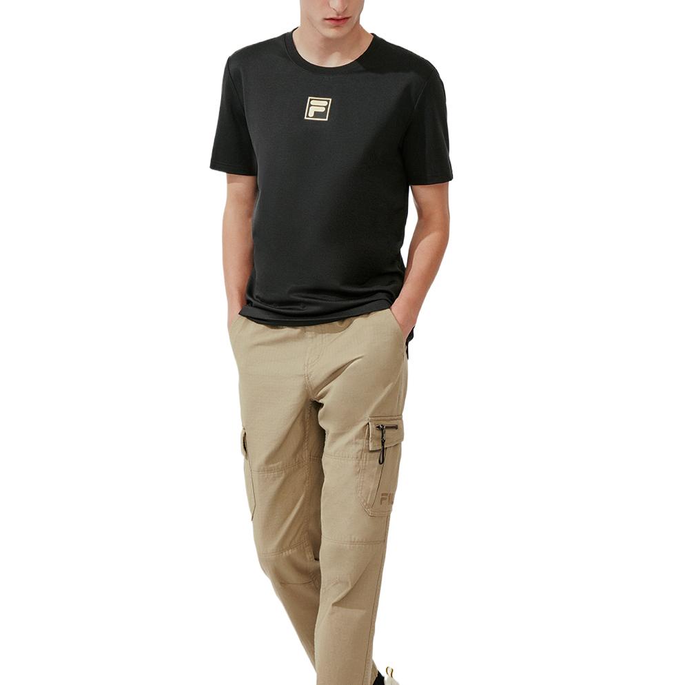 FILA Comfortable Versatile Soft Skin-Friendly Short Sleeve T-Shirt Men Tops Black F11M018108F-BK