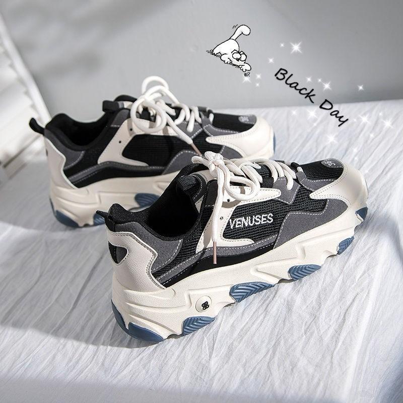 Fashion 2024 Vintage Platform Sneakers Autumn Women Sneakers Students Daily Wear Casual Style Vulcanize Shoes Female