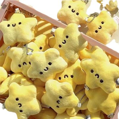 Bonito Kawaii Rosto Sorridente Estrela Feliz Pelúcia Nuvem Bebê Mulheres Meninas Chaveiro Pingente Chaveiro de Metal Chaveiro
