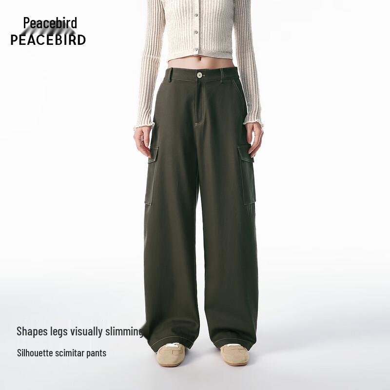 PEACEBIRD Women s High-Waist Wide-Leg Cargo Pants XL