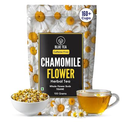 TÉ AZUL - Té de Manzanilla Para Dormir - 100 g - 160+ Tazas | SUEÑO Y RELAJACIÓN | Té de Hierbas - Sin Cafeína - Basado en Flores - No Amargo - No G