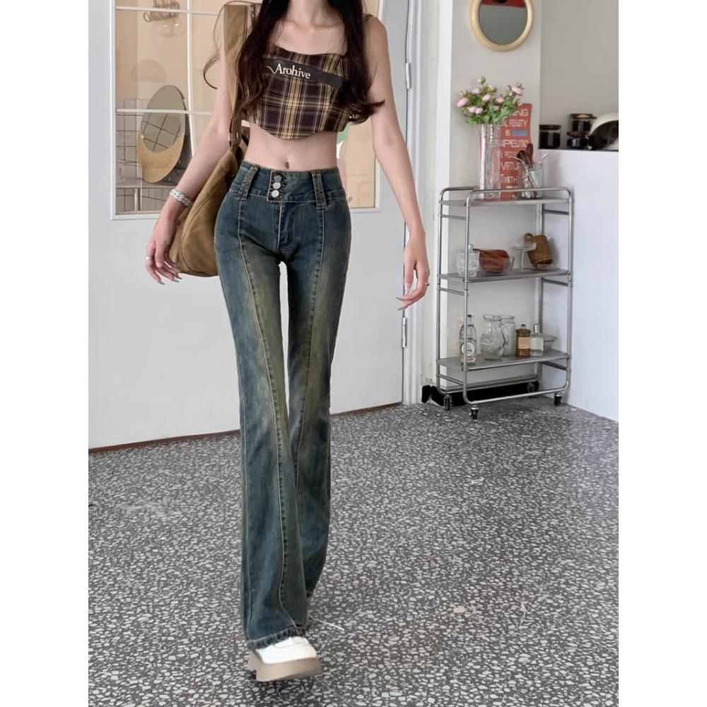 Stretch Skinny High-waisted Micro-flared Jeans Woman