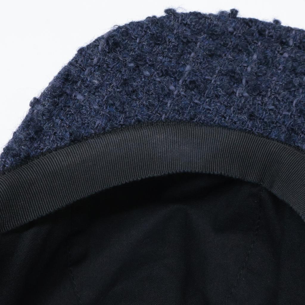 Chanel 22AW AA8562 CC Logos Tweed Cap Hat M NavyUsed