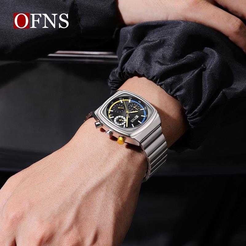 Módní pánské náramkové hodinky Chronograf Datum Vodotěsné Svítící Pánské hodinky Nerezová ocel Luxusní Křemenné Pánské hodinky