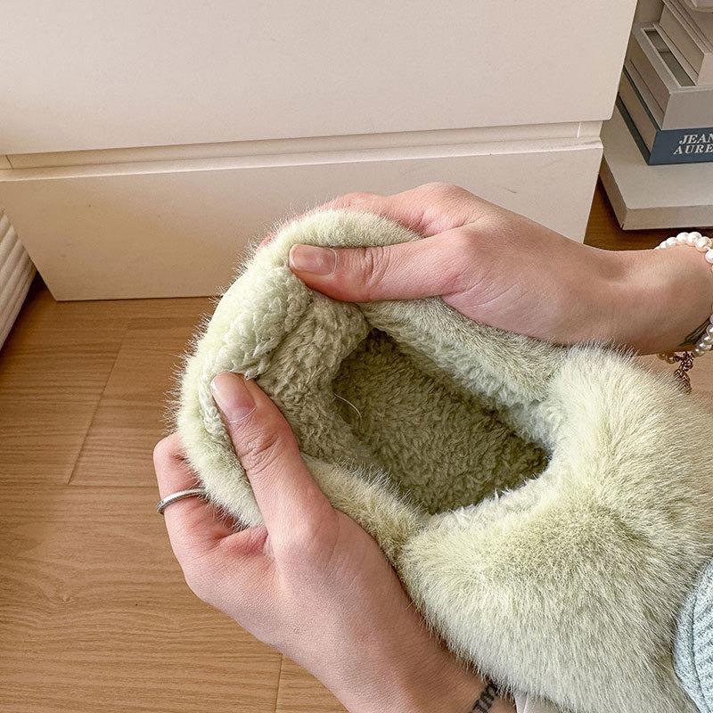 Cartoon Mushroom Cotton Slippers Bag Heel Women's New Autumn and Winter Indoor Home Thick-soled Warm Plush Confinement Shoes