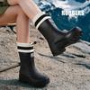 2024 Women's Mid-Tube Waterproof Drawstring Rain Boots - Non-Slip, Comfortable, All-Season Footwear