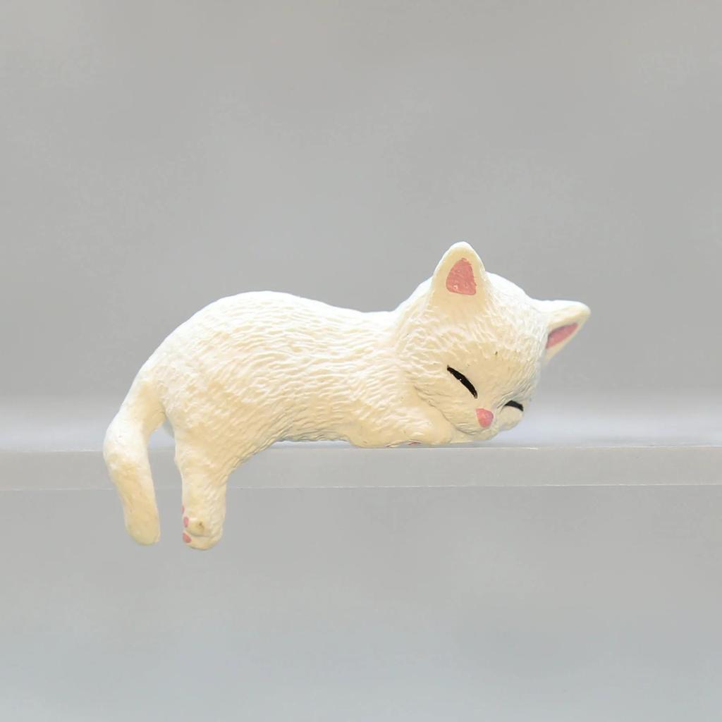 1Pcs Cartoon Simulation Fish Tank Edge Hang Cat Aquarium Ornament, Miniature Landscape, Home Decoration, Cute Desktop Gifts