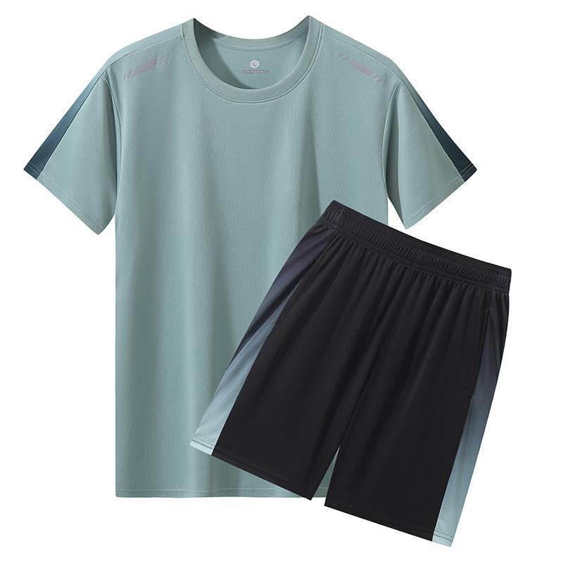 Gym Running Kits Male Basketball Uniform Suit Men Shorts Outdoor Morning Running Clothes Cycling Training Tight Fast Drying