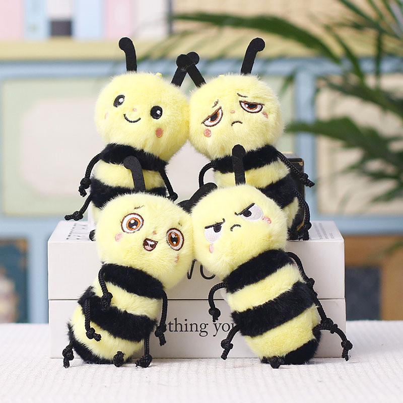 Cute Bee Plush Keychain With Pp Cotton Filling For Backpack Decor And Gift Idea