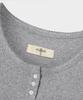 Yujen Eyelet Button Half T-Shirt_Melange