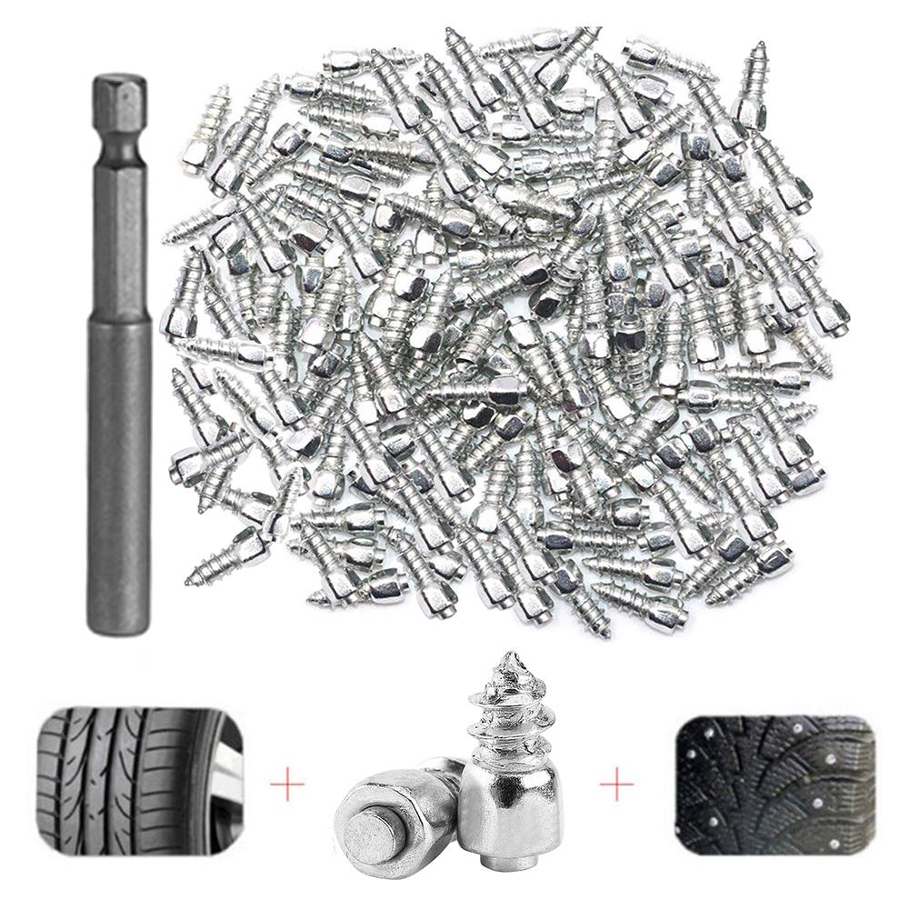 200Pcs 9 x 4mm Screw in Tire Studs Wheel Tyre Studs for Car Truck Motorcycle Bicycle Boot Tire Spikes
