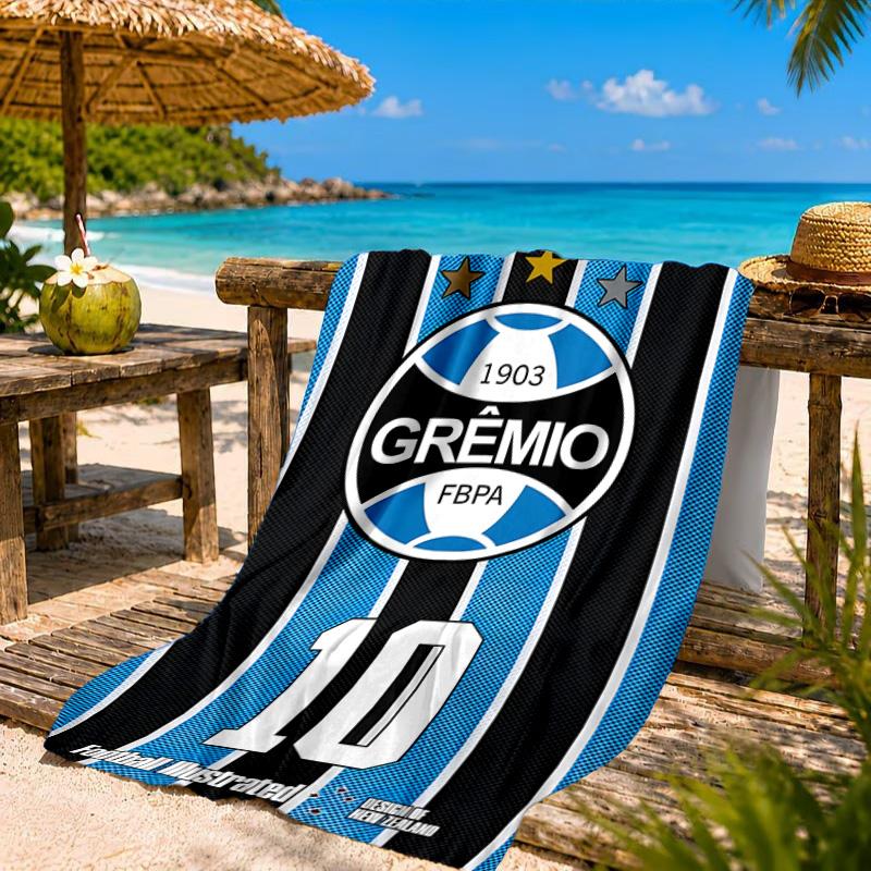 Gre-mio Football Badge Printed Microfiber Beach Towel, Soft And Absorbent, Quick-Dry, Ideal for Summer Travel, Beach Essential, Swimming Pool