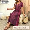 Kadın Moda Yaz İlkbahar V Yaka Kısa Kollu Günlük Elbiseler