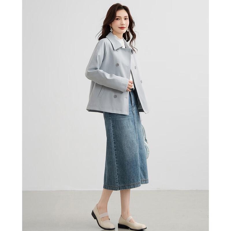 TERRE BLEUE Women's Short Trench Coat