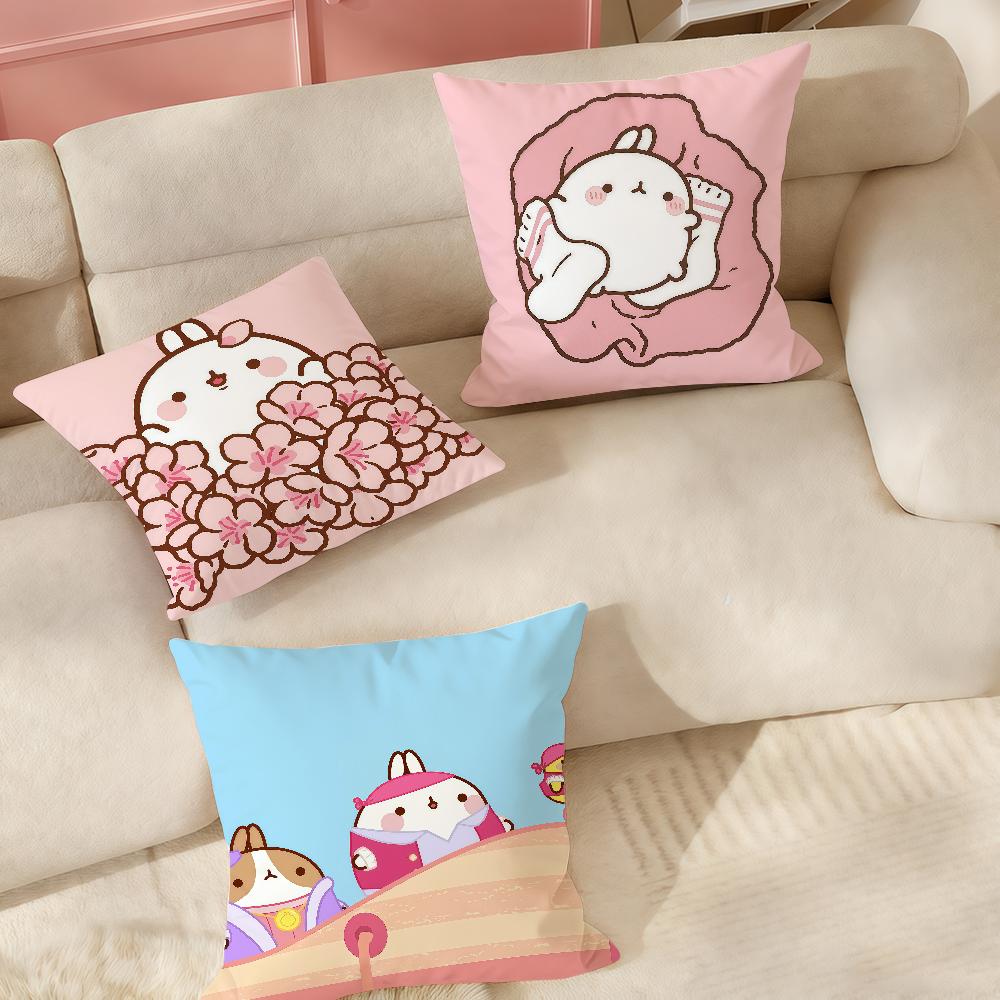 Cartoon Cute Mmolangs Pillow Case Suitable For Bedrooms Living Rooms Cars Home Decoration