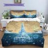 Ocean Fantasy Castle Pattern Bedding Quilt Set  Home Decoration  Gift (1 * Duvet Cover + 2 * Pillowcase  Without Core)