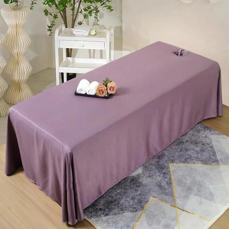 Solid Color Beauty Salon Massage Table Bed Sheet Hole Thick Therapy Bedsheet Physiotherapy Spa Clubhouse Massage Bed Sheet