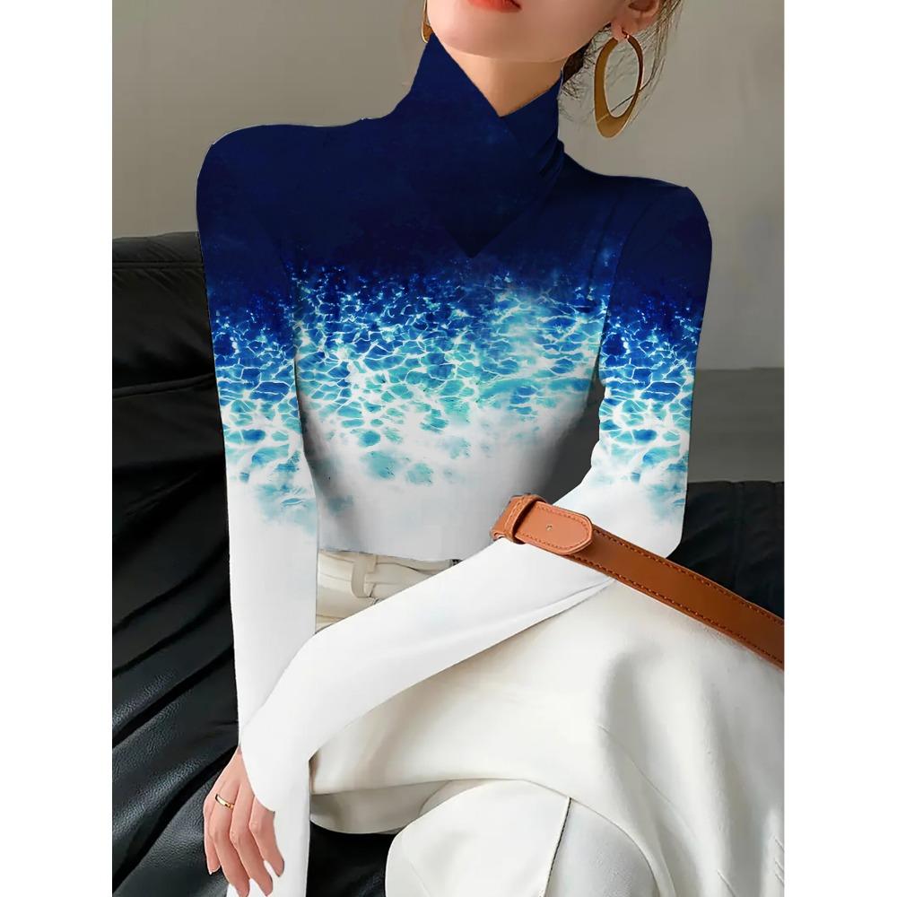 Women's Cheongsam Collar Long-sleeved T-shirt, Suitable for Women, Regular Version, Spring and Autumn Series