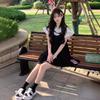 (Douyin quality) Summer sweet age-reducing doll collar dress schoolgirl small vest skirt fake two