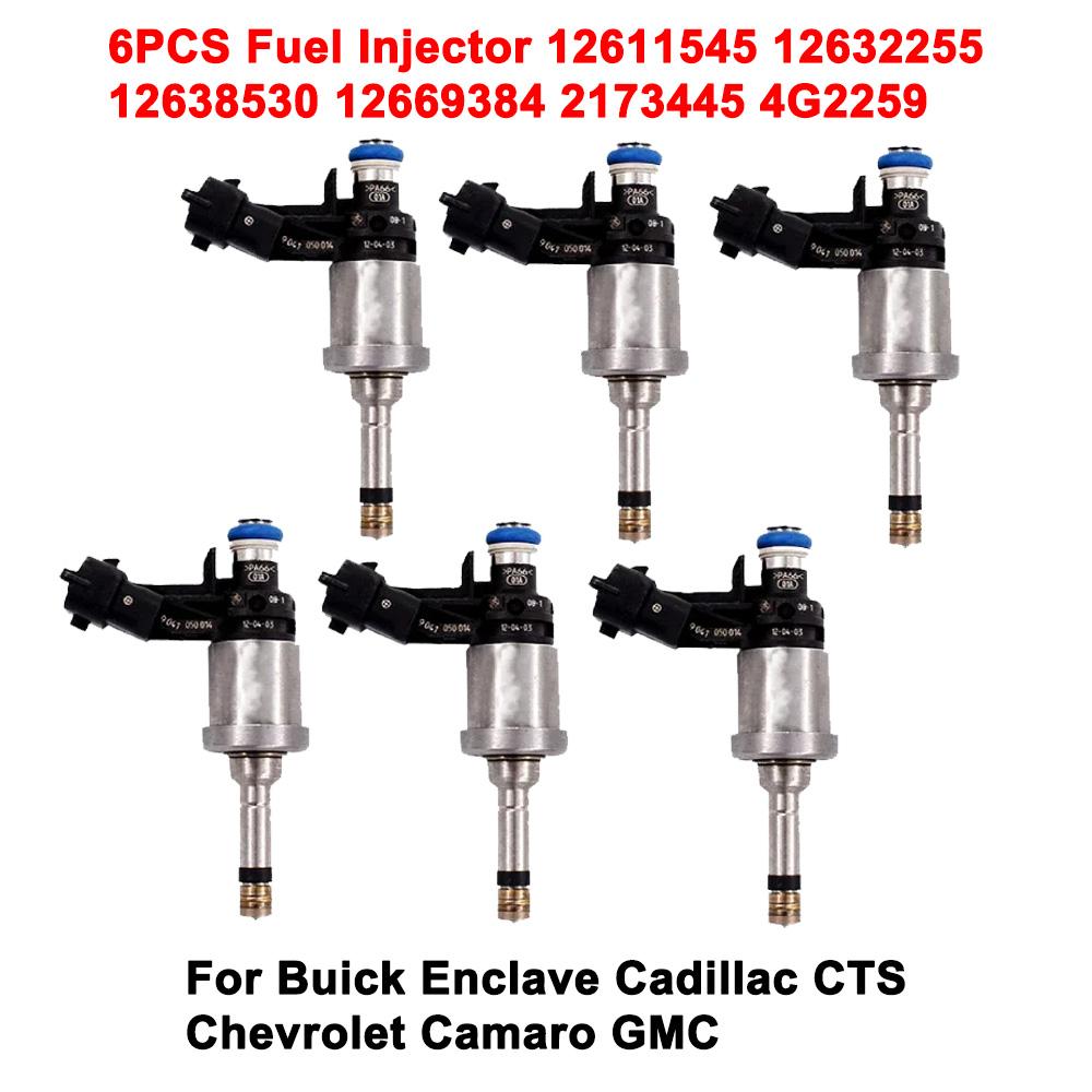 

6PCS Fuel Injector 12611545 12632255 12638530 12669384 2173445 4G2259 For Buick Enclave Cadillac CTS Chevrolet Camaro GMC слоновая кость