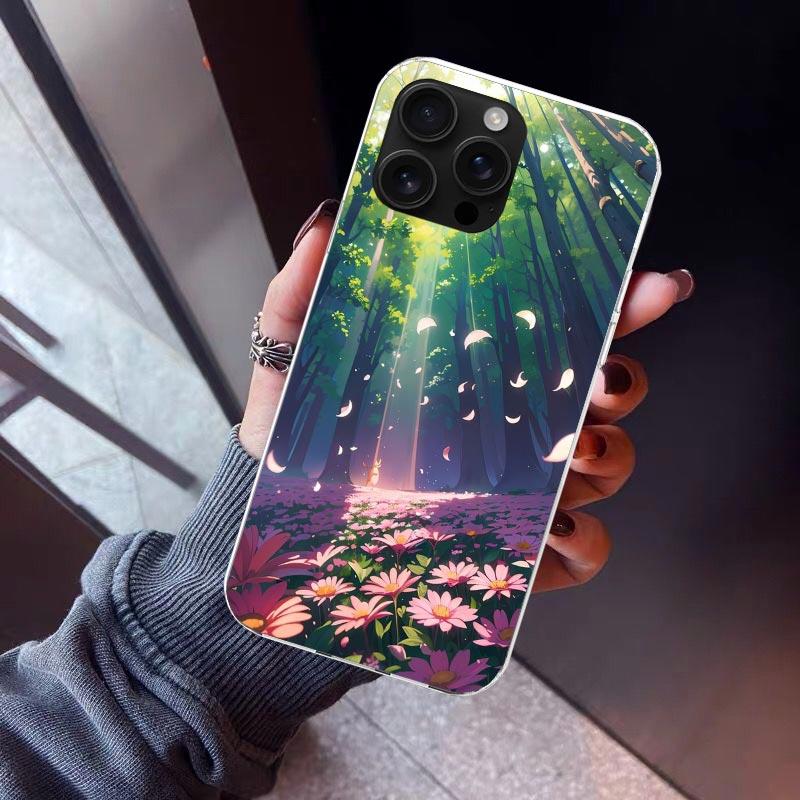 Anime Aesthetic Scenery Phone Case For iPhone 17 Air 16 15 Pro Max 14 Plus 13 Mini 12 11 Cover 7 8 SE Silicone Shell Print Funda