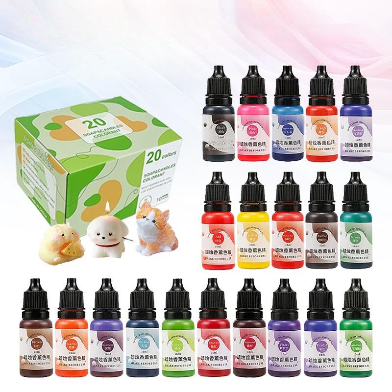 10ml 20-color Aromatherapy Candle Essence Dye Set Highly Concentrated Easy To Color for Coconut Wax Soy Wax Pinchle Dyeing