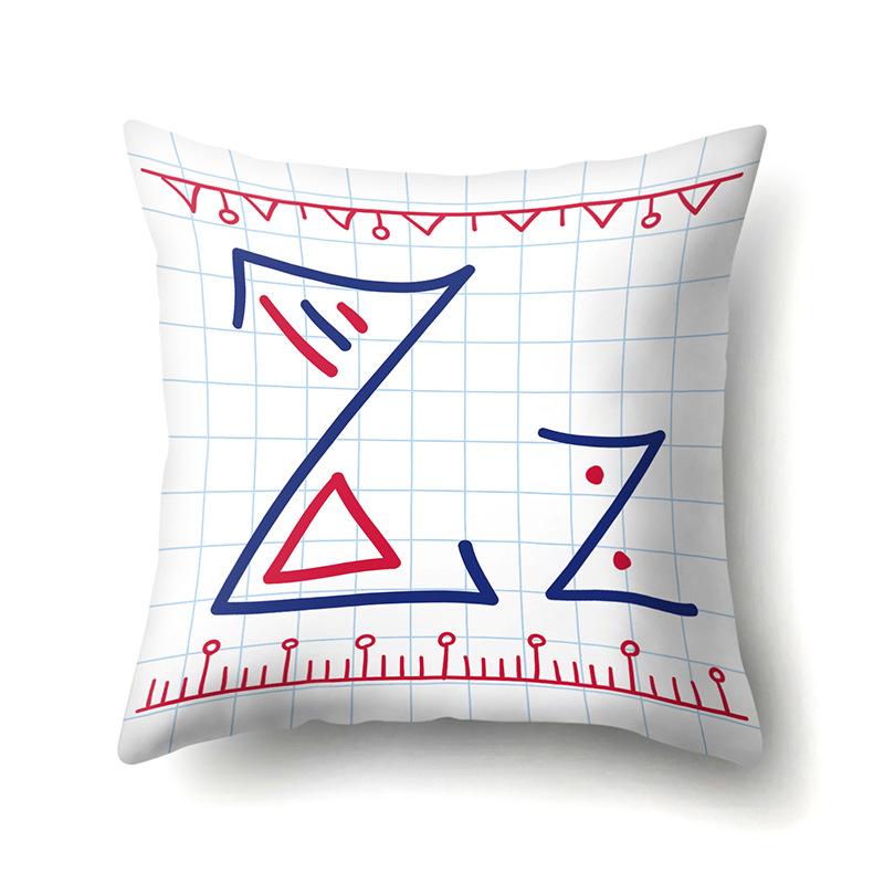 

Polyester Pillow Case Decoration Home 26 English Letter Printing Pillow Case British Style Bedside Cushion Cover No pillow core