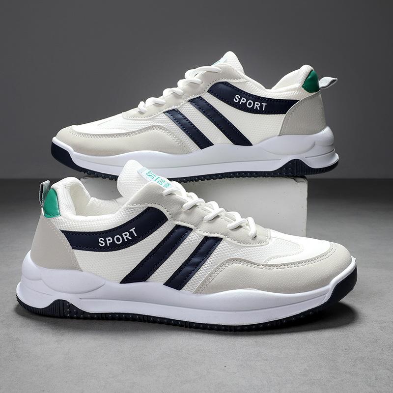 

Кроссовки весна и лето новые сетчатые дышащие кроссовки легкие и удобные на толстой подошве с амортизацией на шнуровке мужские туфли 44