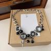 Flower Gothic Necklace Crystal Clavicle Chain Choker Fashion Rhinestone Beads Necklace  Gifts