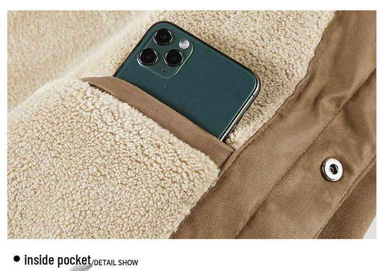 Men's Winter Lambswool Suede Jacket - Velvet Thickened Cotton, Youth Style